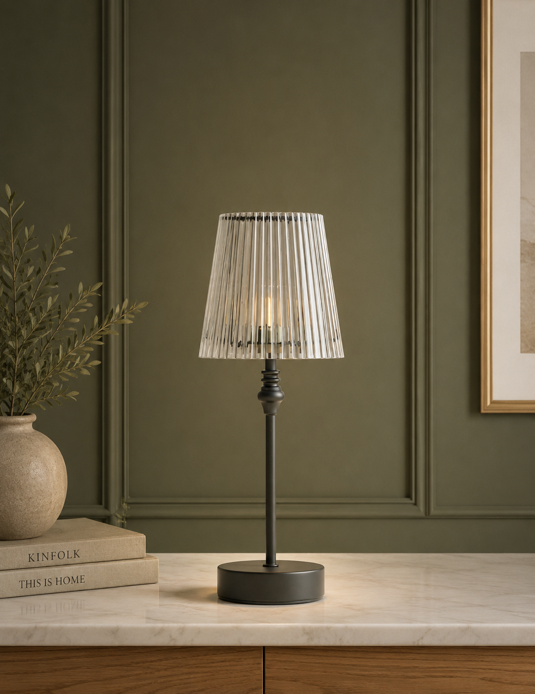 Metal Rechargeable Table Lamp - Black