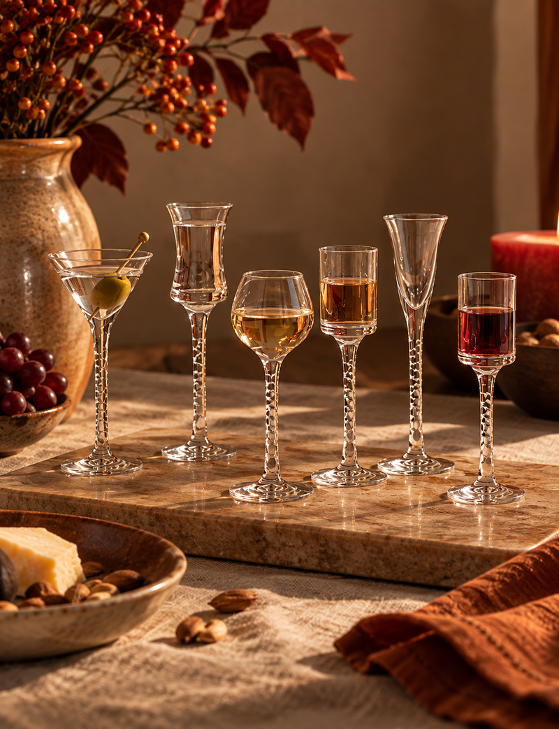 Set of Mouth Blown Schnapps Glasses