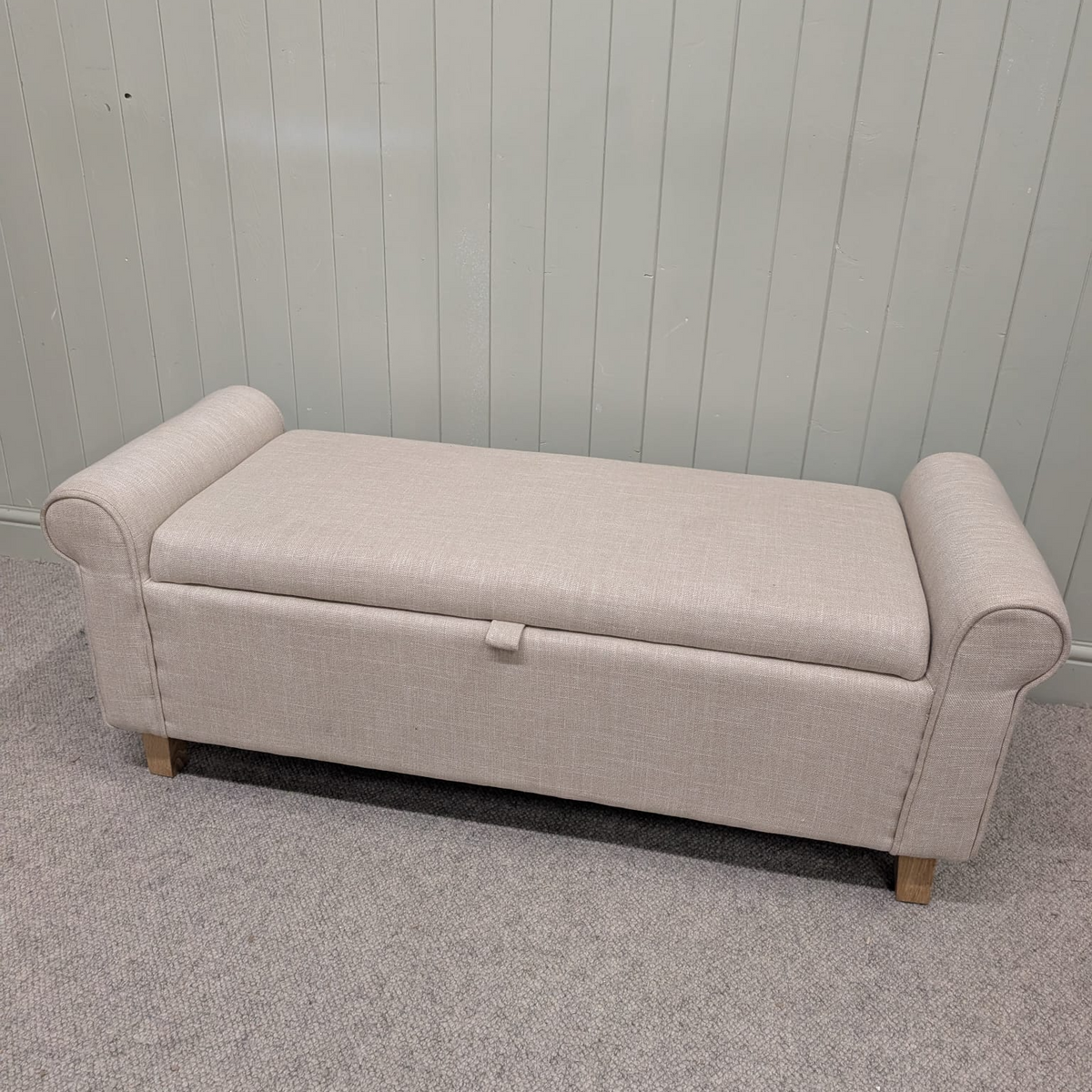 Sherborne Winged Ottoman - Stone Linen