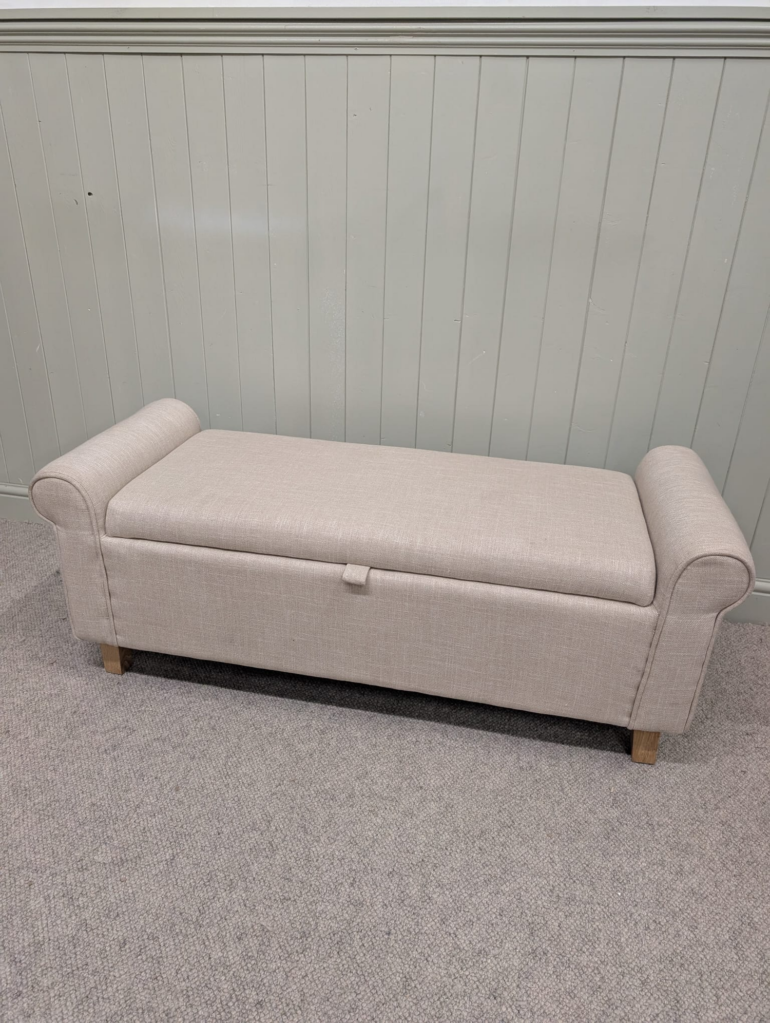 Sherborne Winged Ottoman - Stone Linen