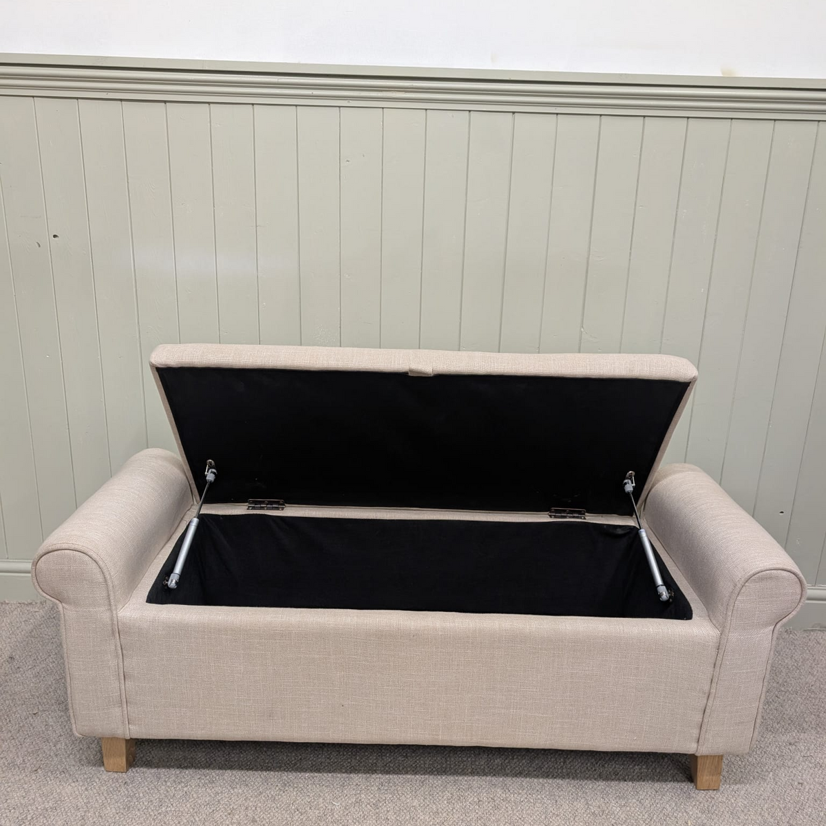 Sherborne Winged Ottoman - Stone Linen