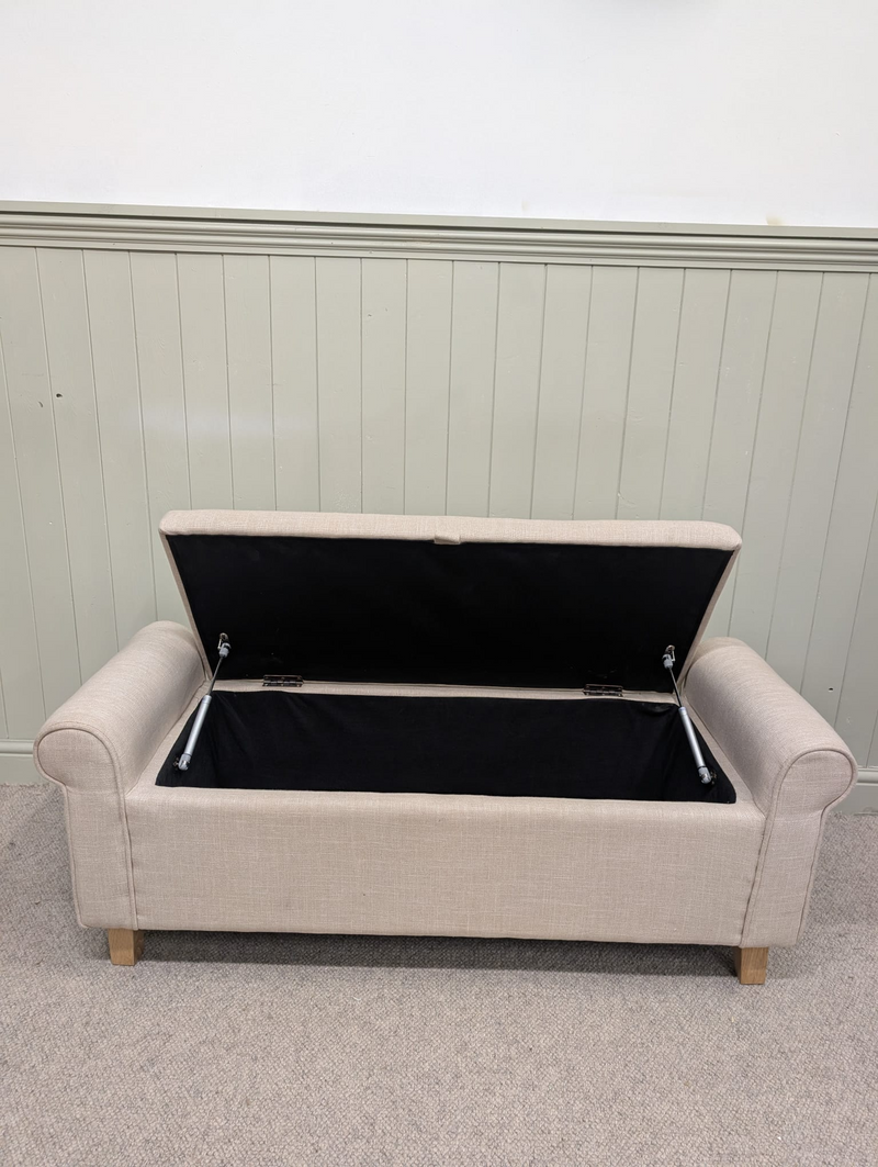 Sherborne Winged Ottoman - Stone Linen
