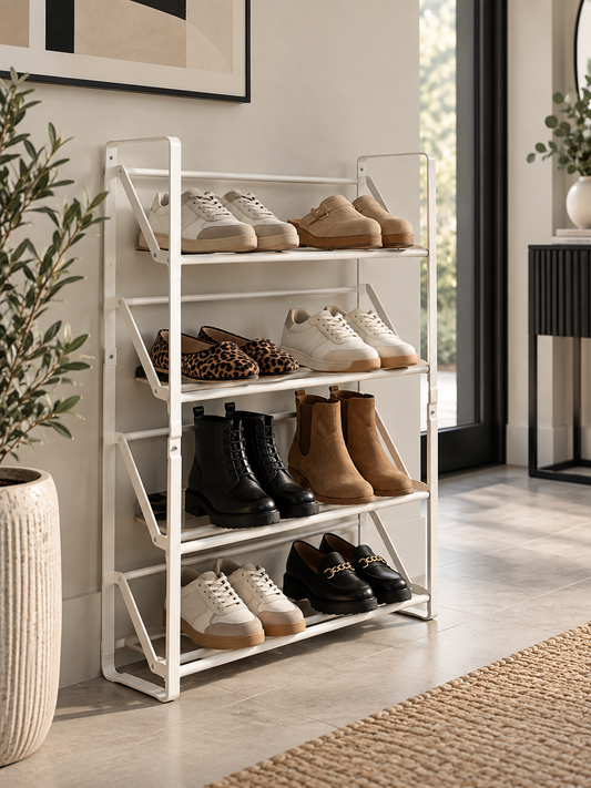 Metal Shoe Rack Frame - White
