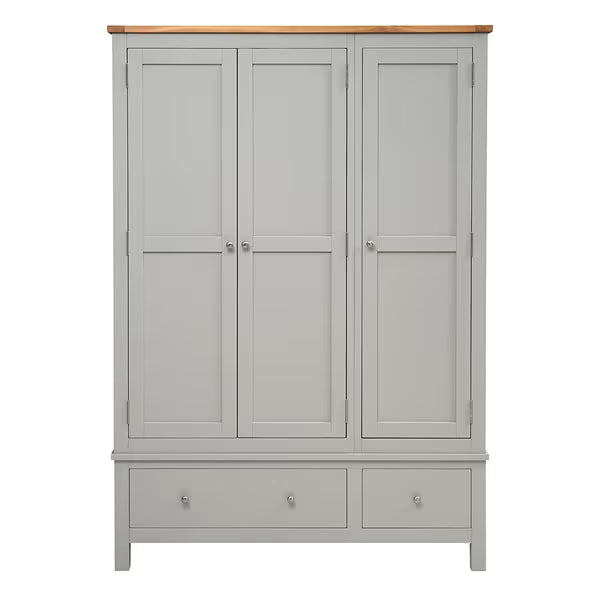 Simply Cotswold Pebble Grey Triple Wardrobe