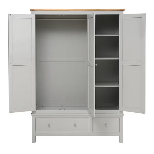 Simply Cotswold Pebble Grey Triple Wardrobe