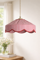 Striped Scallop Lamp Shade - Red