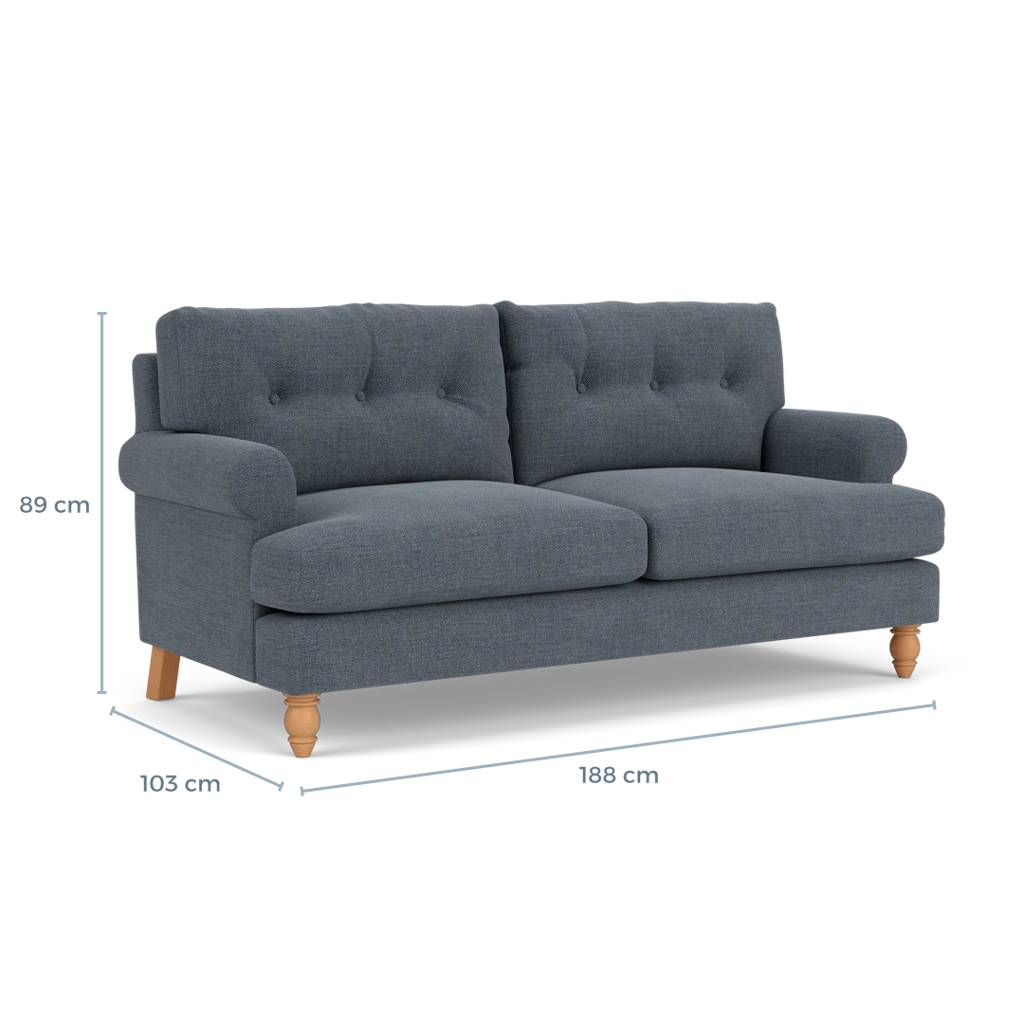 Talbot 3 Seater Sofa - Indigo Rustic Weave