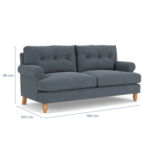 Talbot 3 Seater Sofa - Indigo Rustic Weave