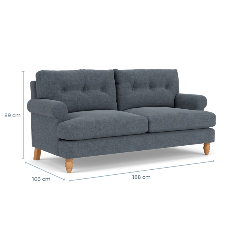 Talbot 3 Seater Sofa - Indigo Rustic Weave