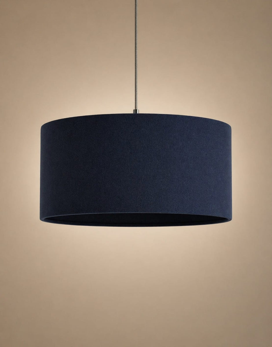 Velvet Oversized Ceiling Lamp Shade- Navy
