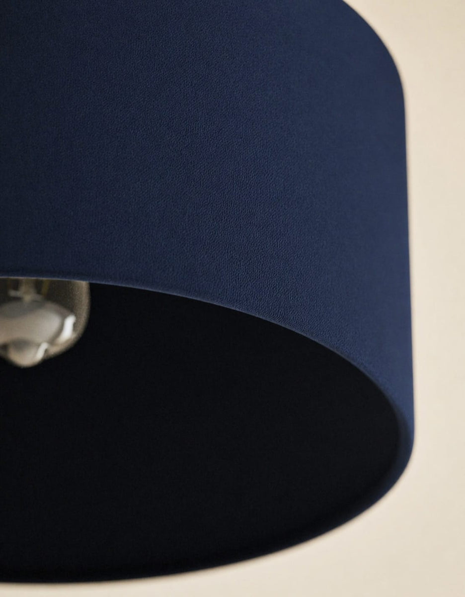 Velvet Oversized Ceiling Lamp Shade- Navy