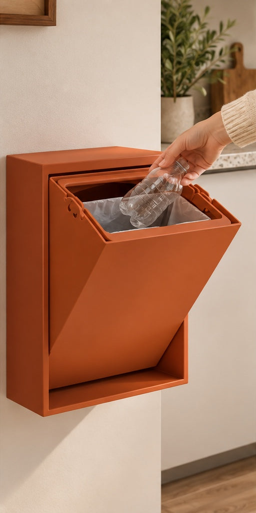 Wall-Mounted Recycling Box Mona - Terracotta