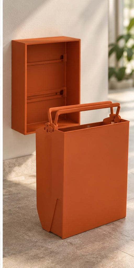 Wall-Mounted Recycling Box Mona - Terracotta