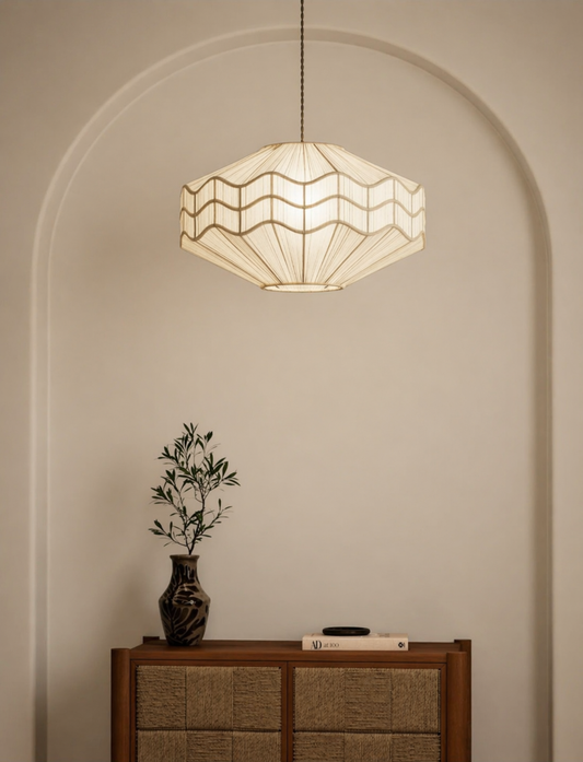 Pleated Wave Large Easy Fit Shade - Cream