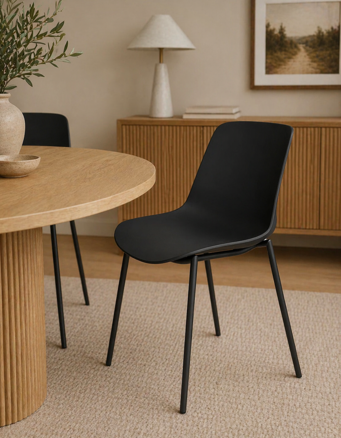 Set of 2 Zoe Dining Chairs-Black