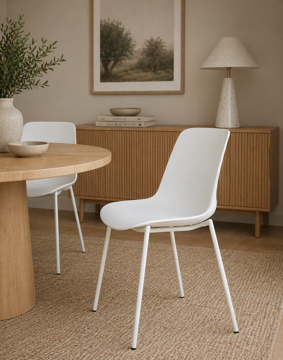 Set of 2 Zoe Dining Chairs-White